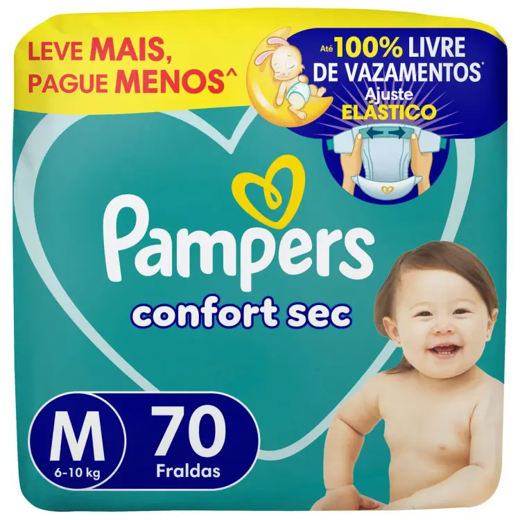 Fralda Confort Sec M 70 unidades