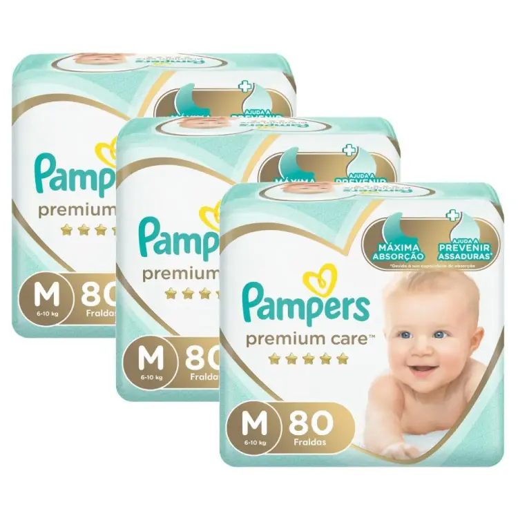 Kit Fralda Premium Care Tamanho M 240 Unidades