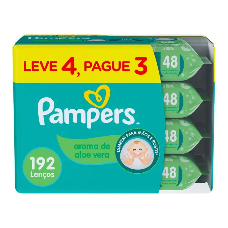 Kit Lenço Umedecido Aloe Vera 48 unidades